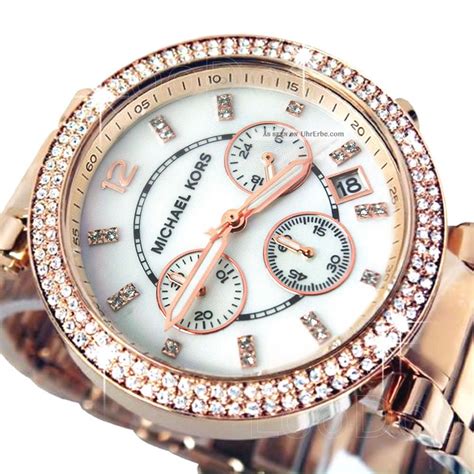 michael kors damenuhr mk5491 chronograph rosegold|Michael Kors parker rose gold bracelet.